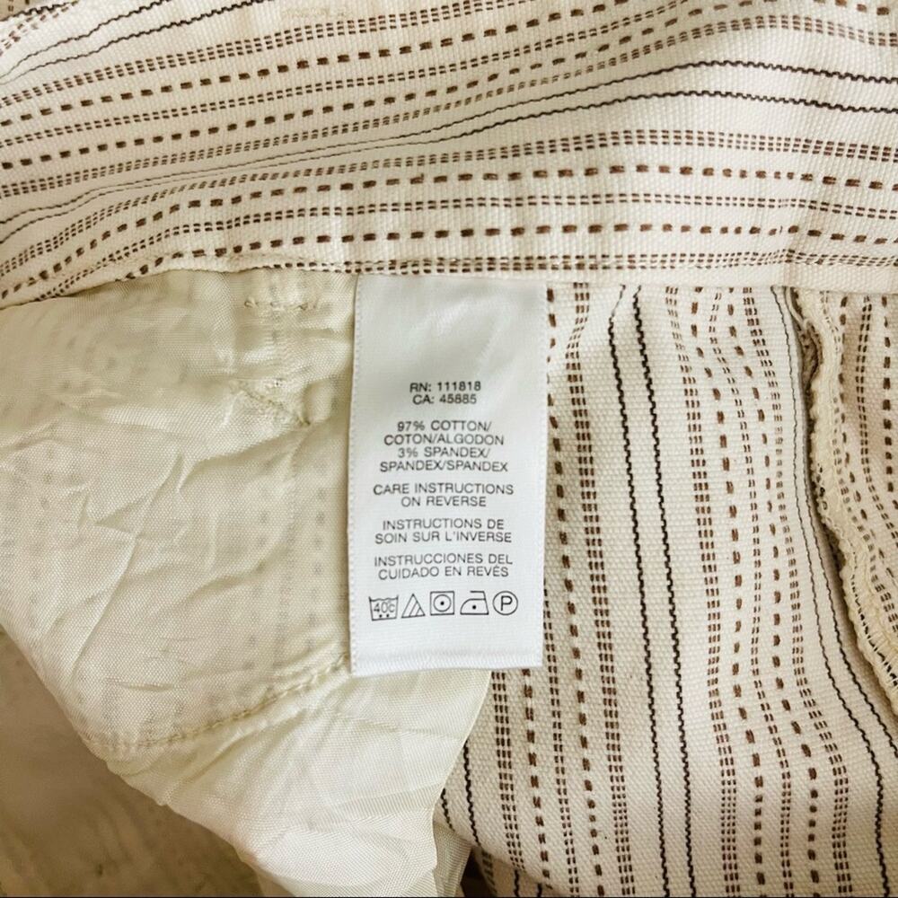 Michael Kors cream brown striped boot cut flare preppy light academia pants 8 - Picture 8 of 9